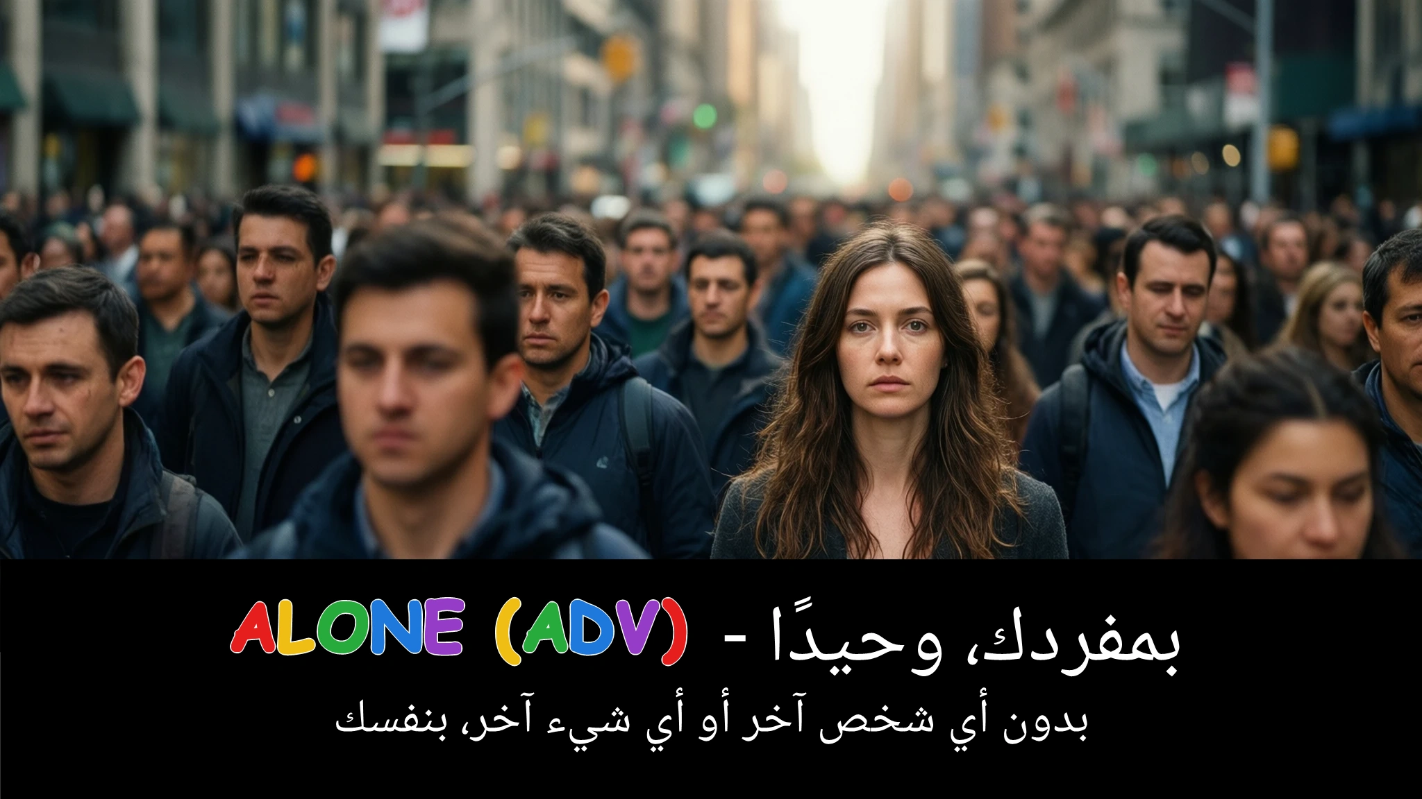 Arabic Illustration for alone (adv)